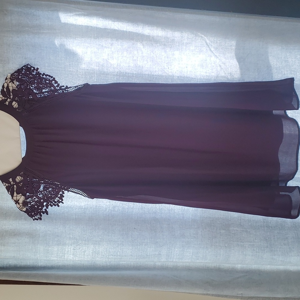 Purple Flowing Silk Dress Size Medium